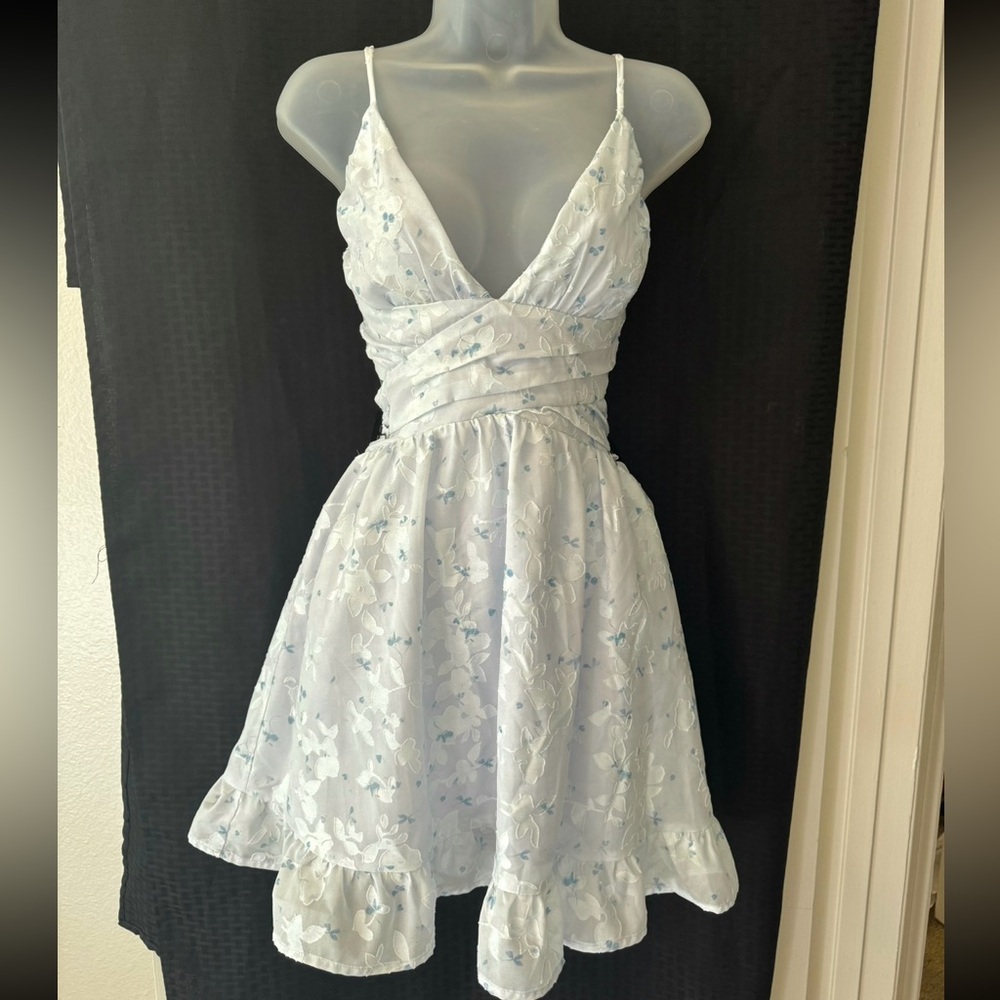Blue & white floral dress